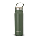 Primus Klunken 500ml stainless steel vacuum flask in green with handle, ideal for hiking and outdoor use.