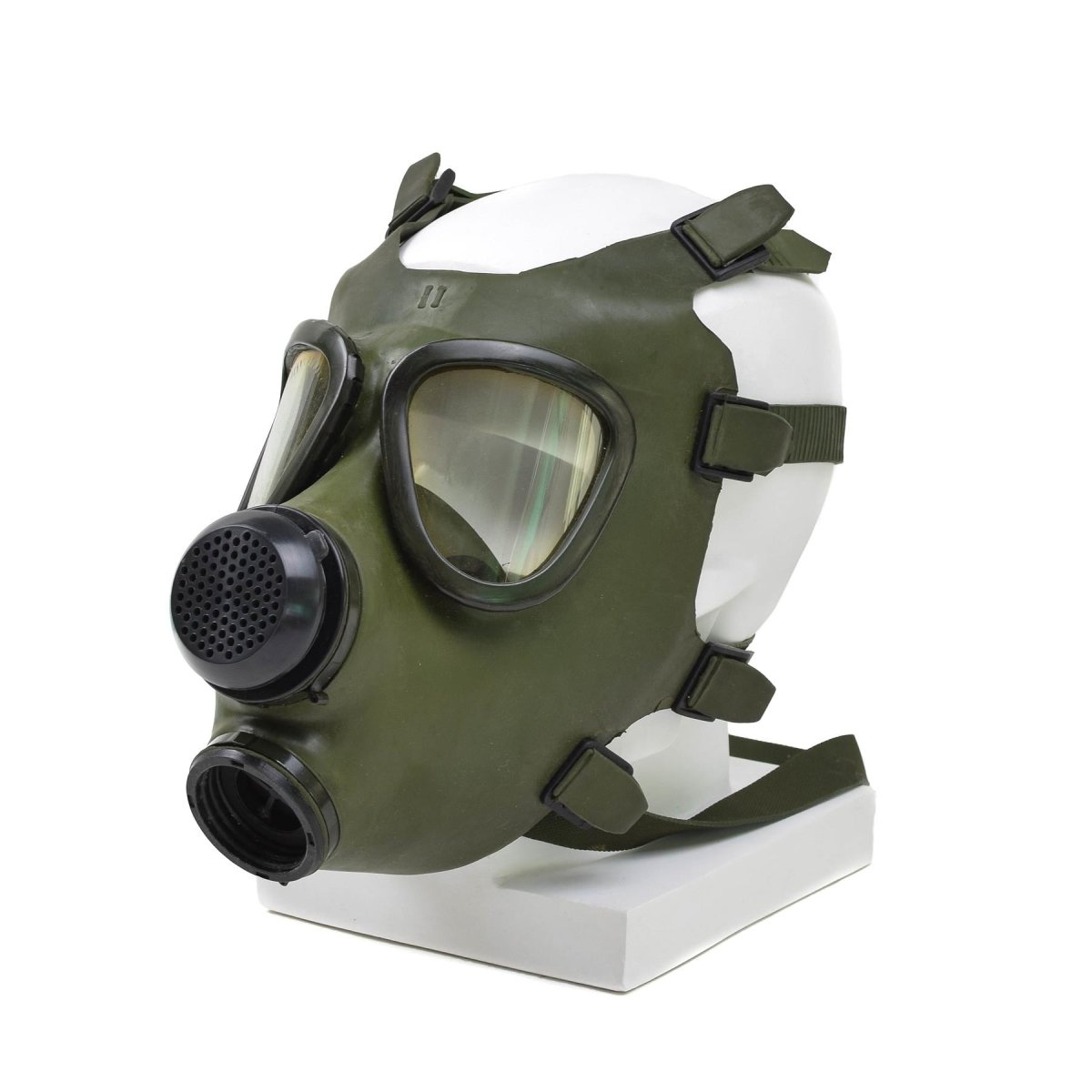 Masque à gaz roumain M74 respirateur NBC intégral vintage olive surplus militaire