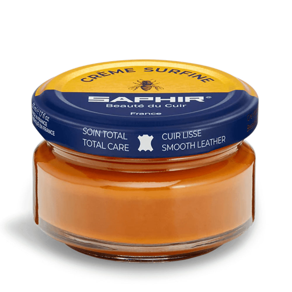 Saphir Crème Surfine Cuir Crème d'Entretien Cuir Lisse 50 ml Marron Clair