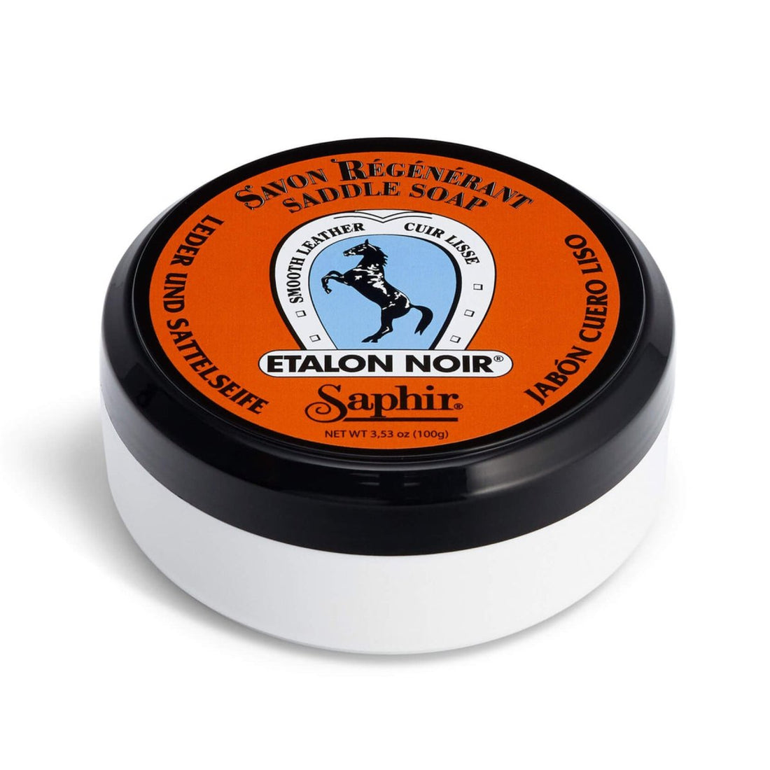Saphir Etalon Noir Savon de Selle 100 ml Savon de Soin Nettoyant Cuir Lisse