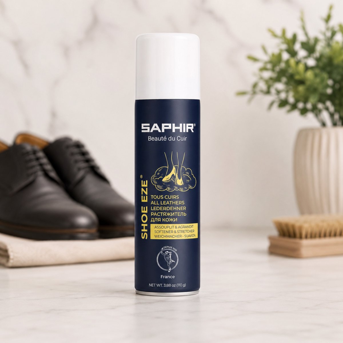 Saphir Shoe-Eze Aérosol Spray Extensible pour Chaussures Adoucissant pour Cuir 50 ml