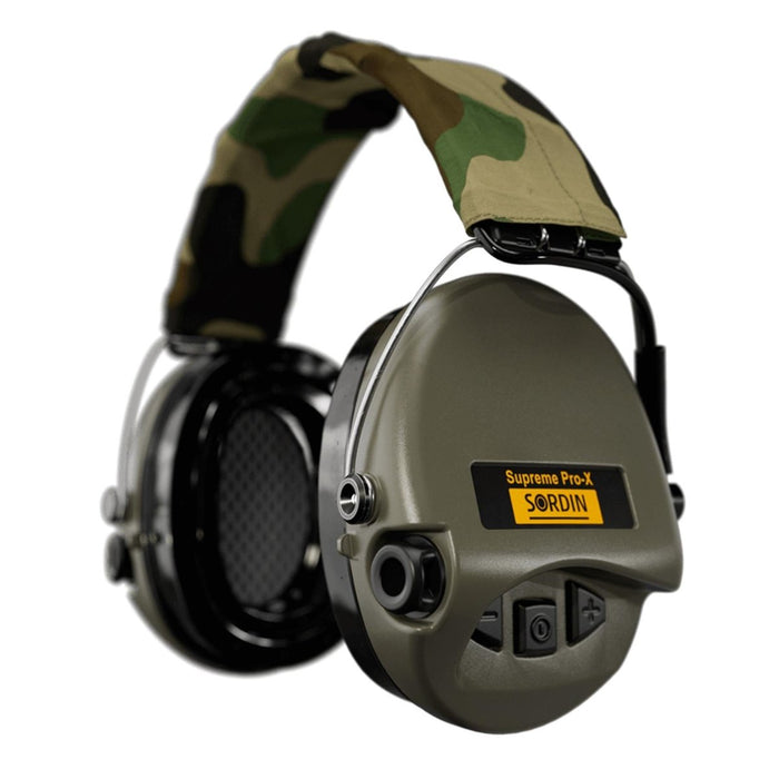 Sordin Supreme Pro-X LED Electronix Protection Auditive Bandeau Textile Camo - GoMilitar