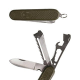 Couteau de style militaire espagnol. Couteau pliant militaire espagnol multi-outil OD olive