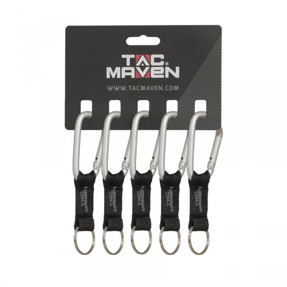 TAC MAVEN Mousquetons en aluminium de 7 mm, paquet de 5 clips pour clés de camping en plein air