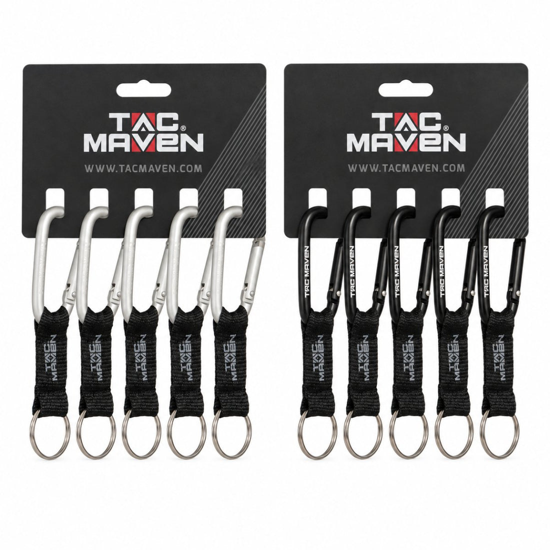 TAC MAVEN Mousquetons en aluminium de 7 mm, paquet de 5 clips pour clés de camping en plein air