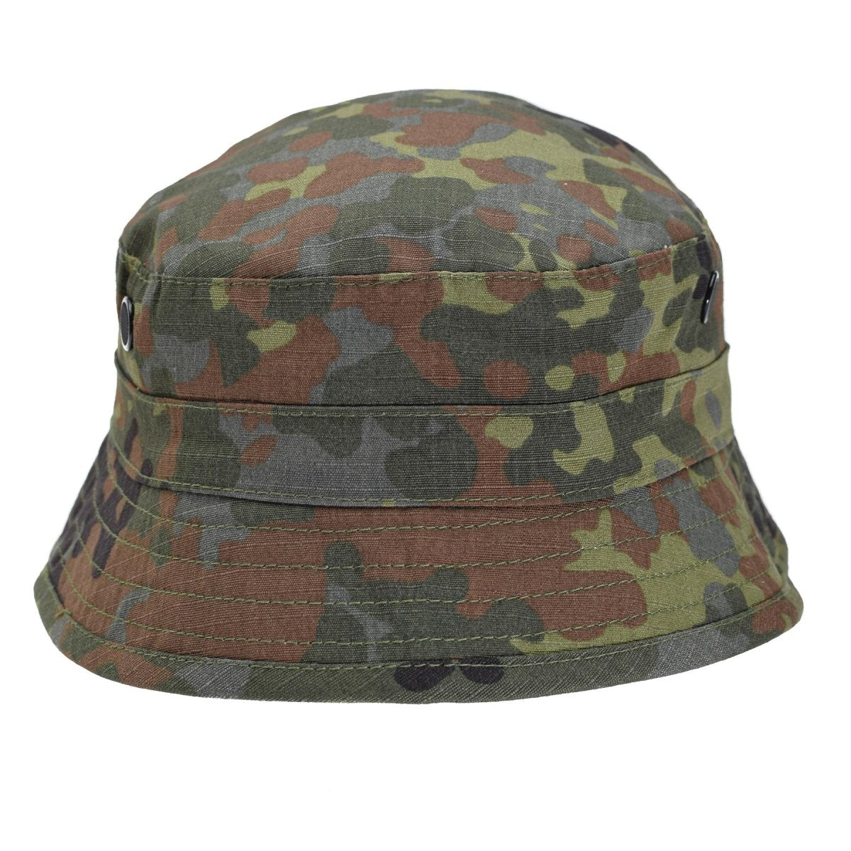 Chapeau de seau style armée allemande de marque TACGEAR, chapeau seau en ripstop camouflage flecktran