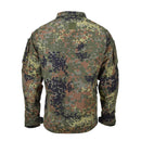 Back view of TACGEAR German Army style flecktarn camo tactical field jacket with durable ripstop fabric and multiple pockets.
