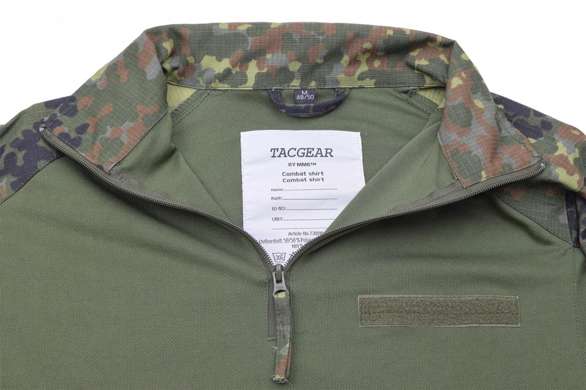 Chemises de style armée allemande de marque TACGEAR, sous-vêtements de troupes de combat, camouflage flecktarn