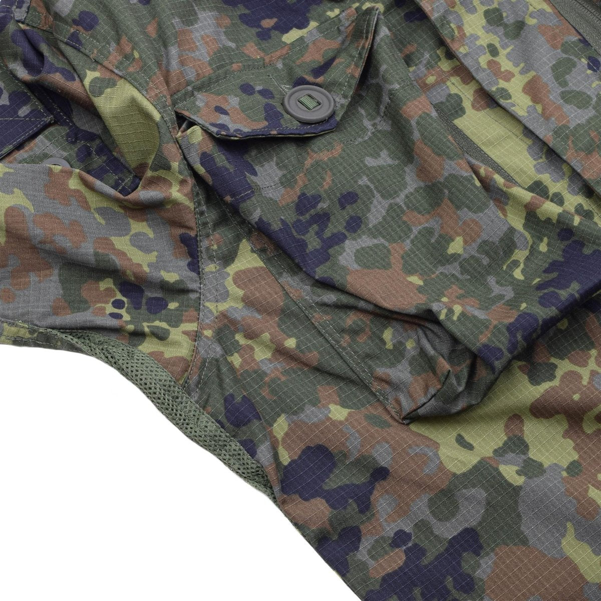 Veste de campagne de style militaire allemand de marque TACGEAR, camouflage flecktarn pour troupes commando 