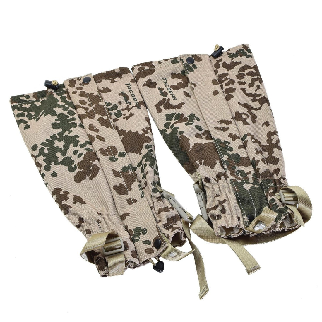 Guêtres de jambe de marque TACGEAR imperméables allemandes BW camouflage tropical crochets métalliques NEUF
