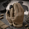 TAMREX Gants tactiques précis en cuir PU et élasthanne flexible pour écran tactile Olive