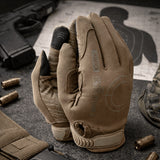 TAMREX Gants tactiques précis en cuir PU et élasthanne flexible pour écran tactile Olive