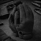 TAMREX Gants tactiques précis en cuir de mouton, paume flexible, extensible dans 4 directions, noir