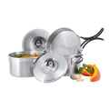 Ensemble de cuisine de camping Tatonka en acier inoxydable durable pour feu d'extérieur, casserole compacte