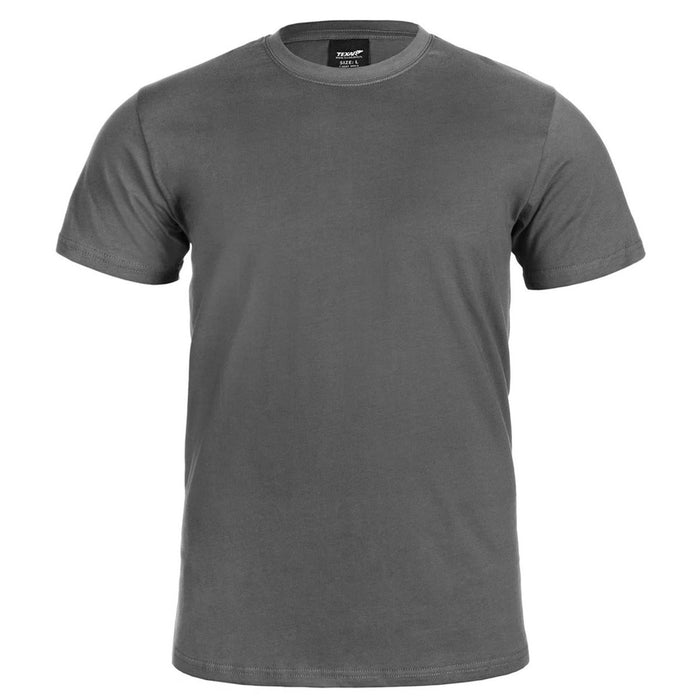 T-shirt en coton militaire TEXAR gris avec tissu respirant et coutures renforcées pour plus de durabilité et de confort.
