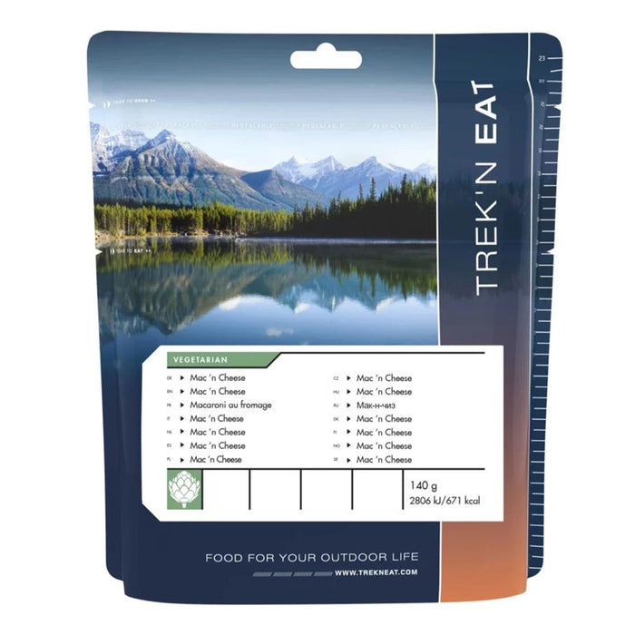 Trek'N Eat Vegetarian meal Mac'N Cheese High calories dehydrated camping food - GoMilitar