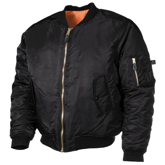 Veste de style armée américaine MA1 équipage des forces de l'air bombardier militaire coupe-vent chaud noir - GoMilitar