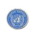Véritable patch boucle velcro rond des Nations Unies marque extérieure bleu blanc NEUF