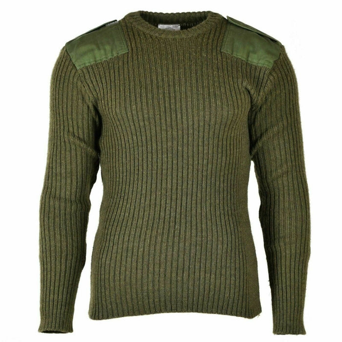 Pull de l'armée britannique Commando Green Olive pull Laine mélangée Homme Jumper