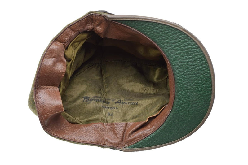 Original Italian military snapback field cap olive wool lightweight vintage olive
