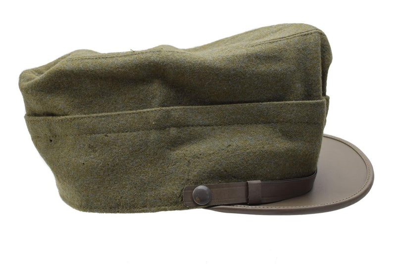Original Italian military snapback field cap olive wool lightweight vintage unisex adults