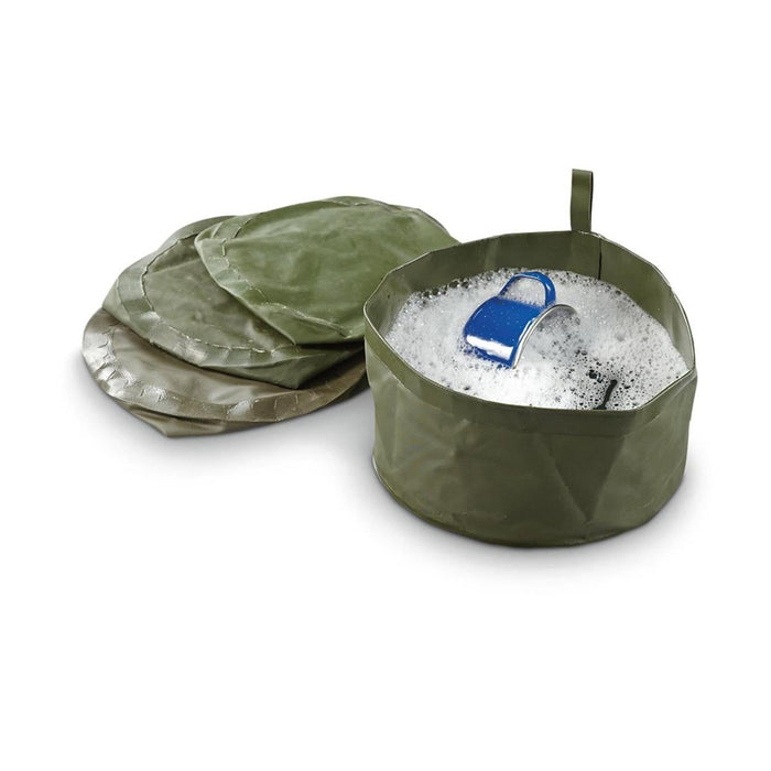 Étui de lavage de l’armée néerlandaise vintage original bol d’eau pliable léger taille compacte Olive